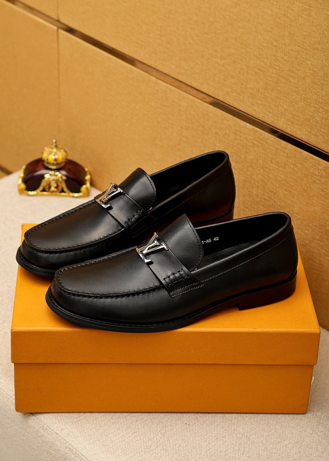Louis Vuitton Black Metal Bar Loafers
