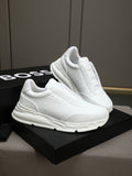 BOSS White Embossed Low-Top Sneakers