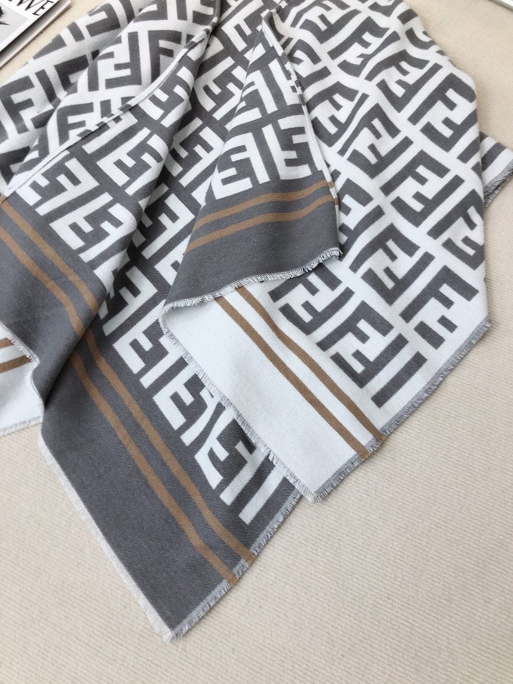 Fendi Geometric Trim Shawl