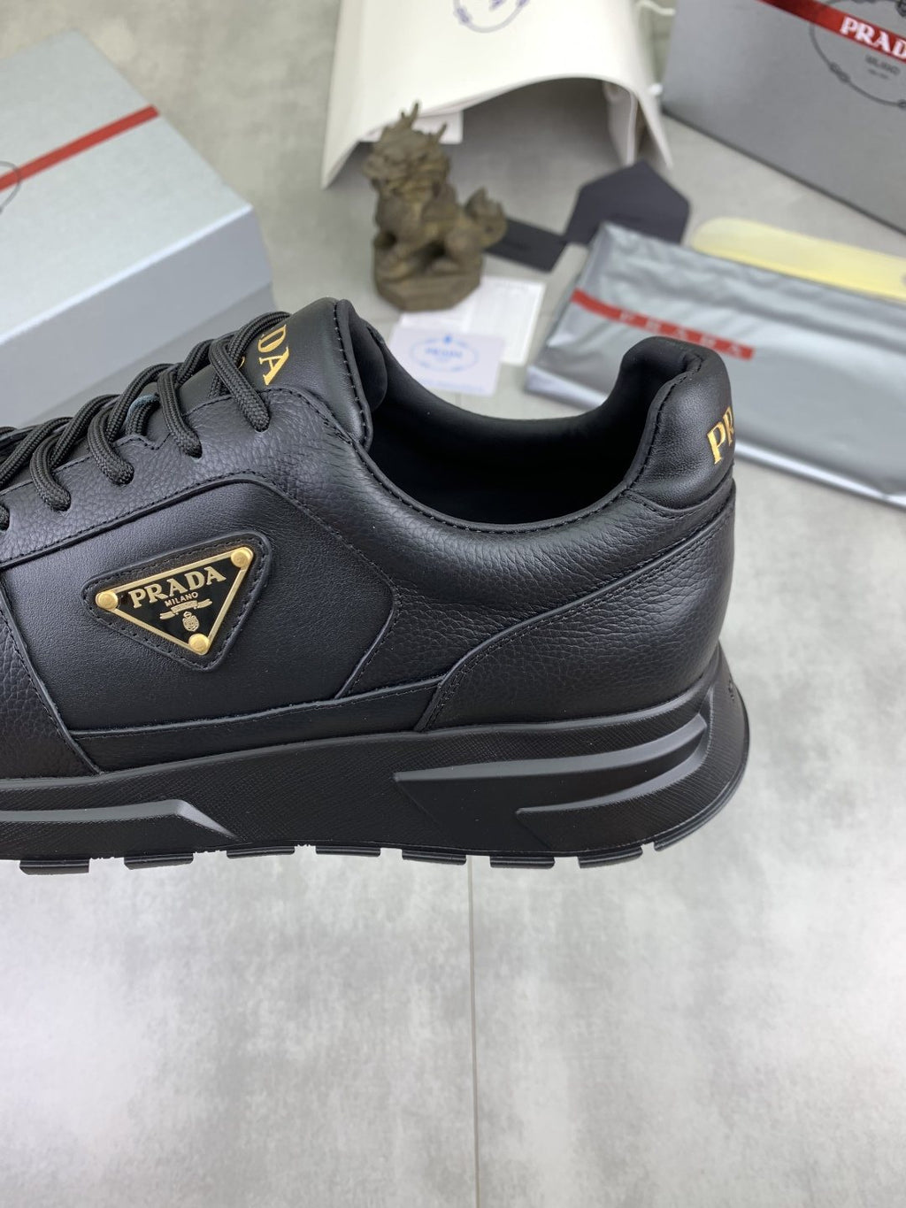Prada Black Lug Sole Sneakers