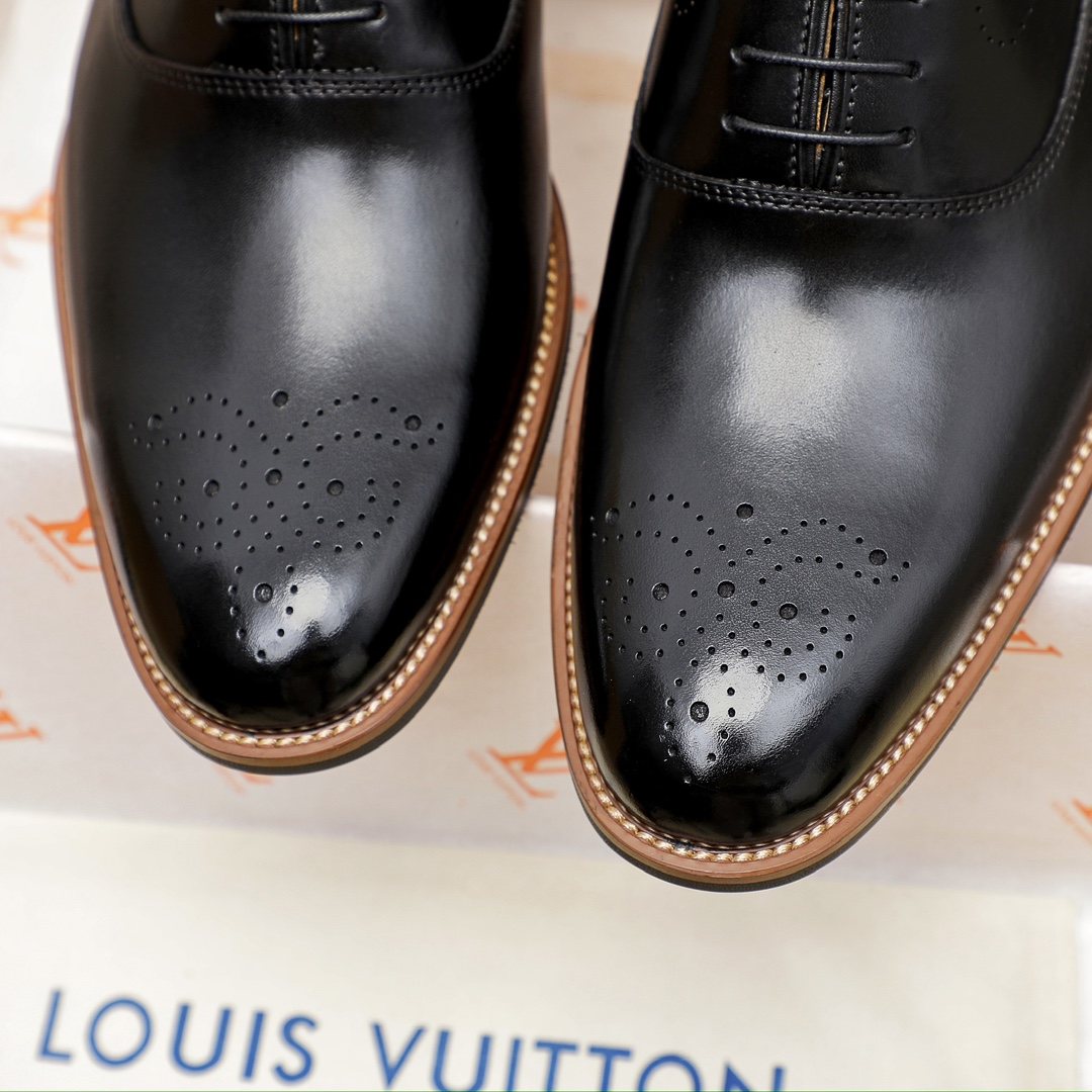 Louis Vuitton Men's Perforated Toe Lace-Up Dress Shoes