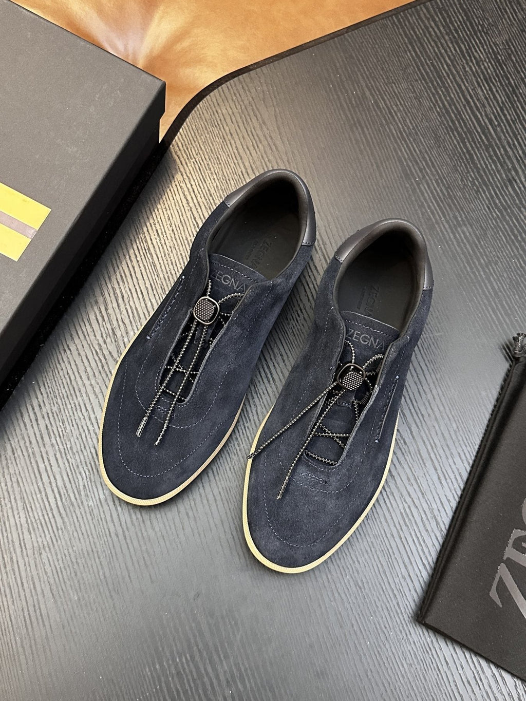 ZEGNA Triple Elastic Slip-On Sneakers