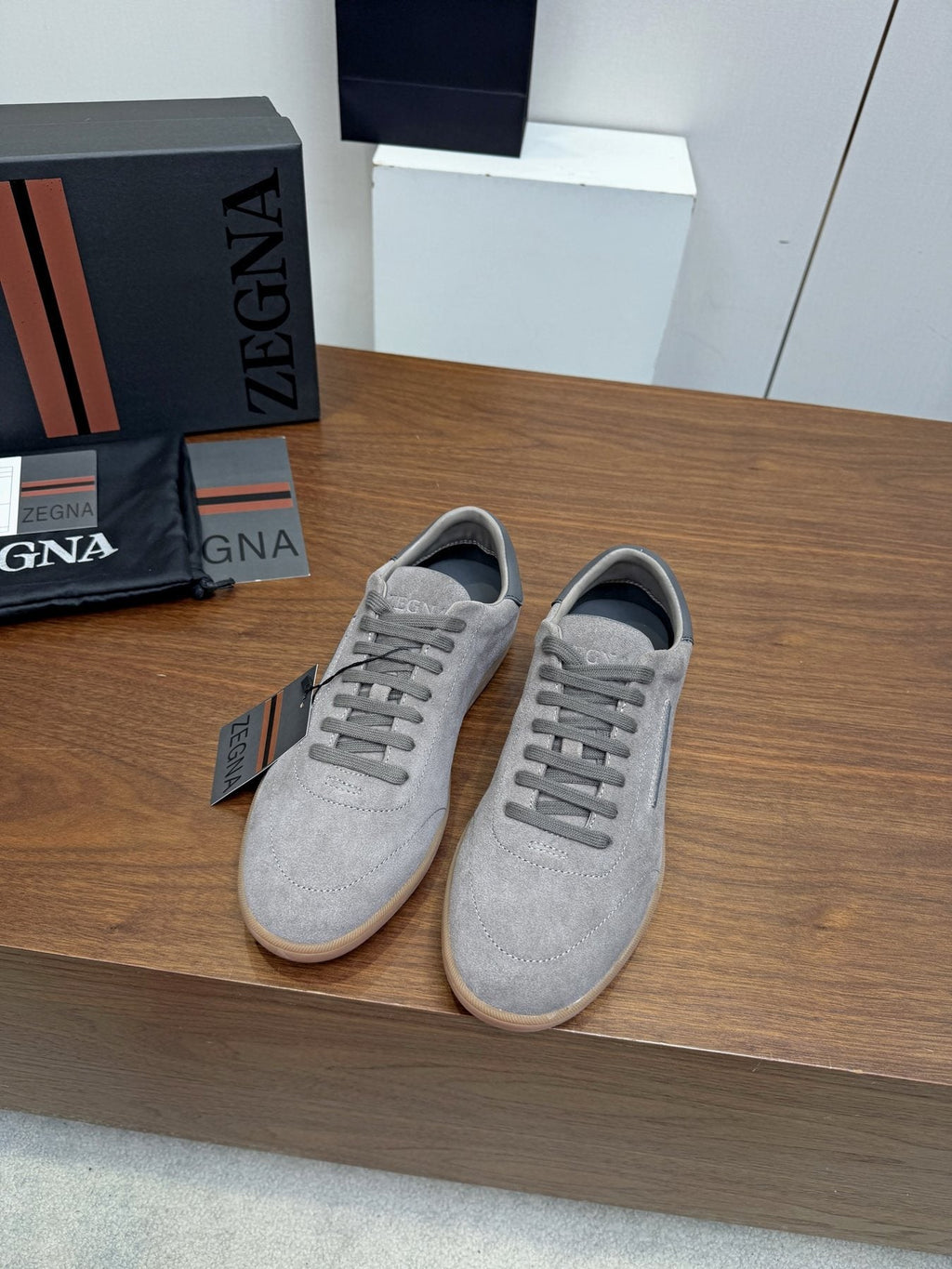 Zegna Suede Low-Top Sneakers