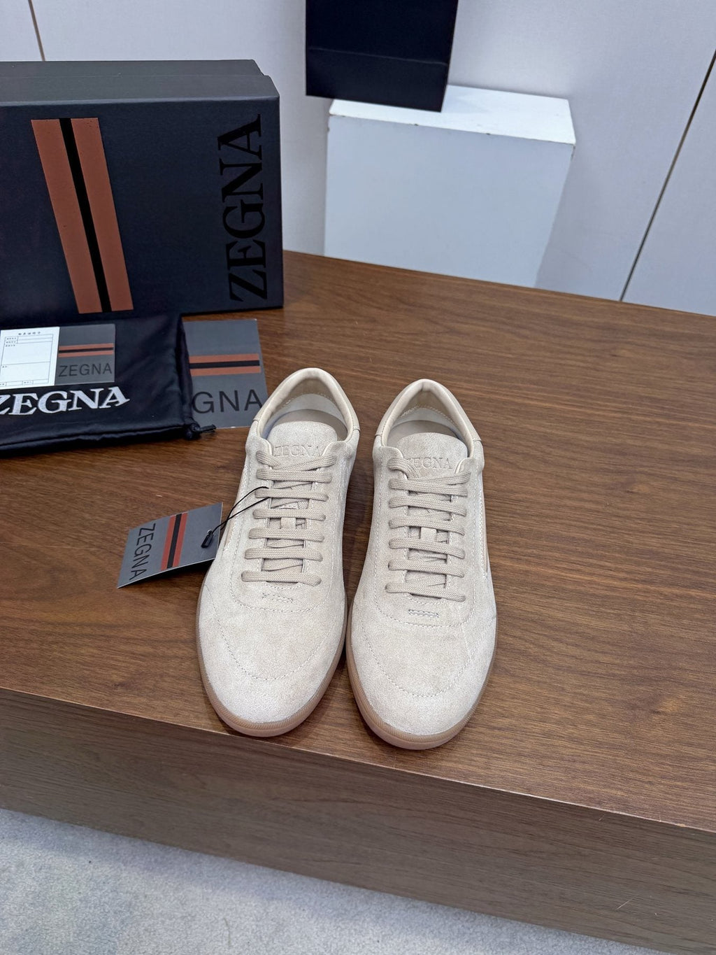 Zegna Suede Low-Top Sneakers