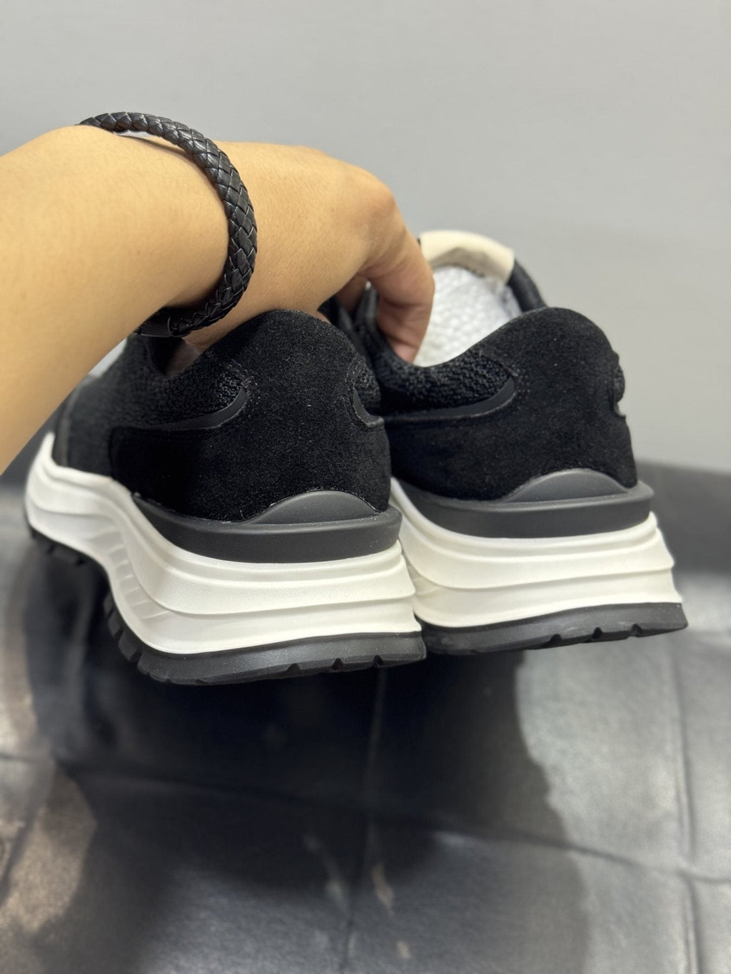 Zegna Knit Lace-Up Sneakers