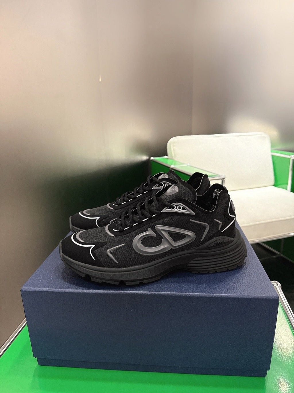 Dior Black and White Accent Low-Top Sneakers