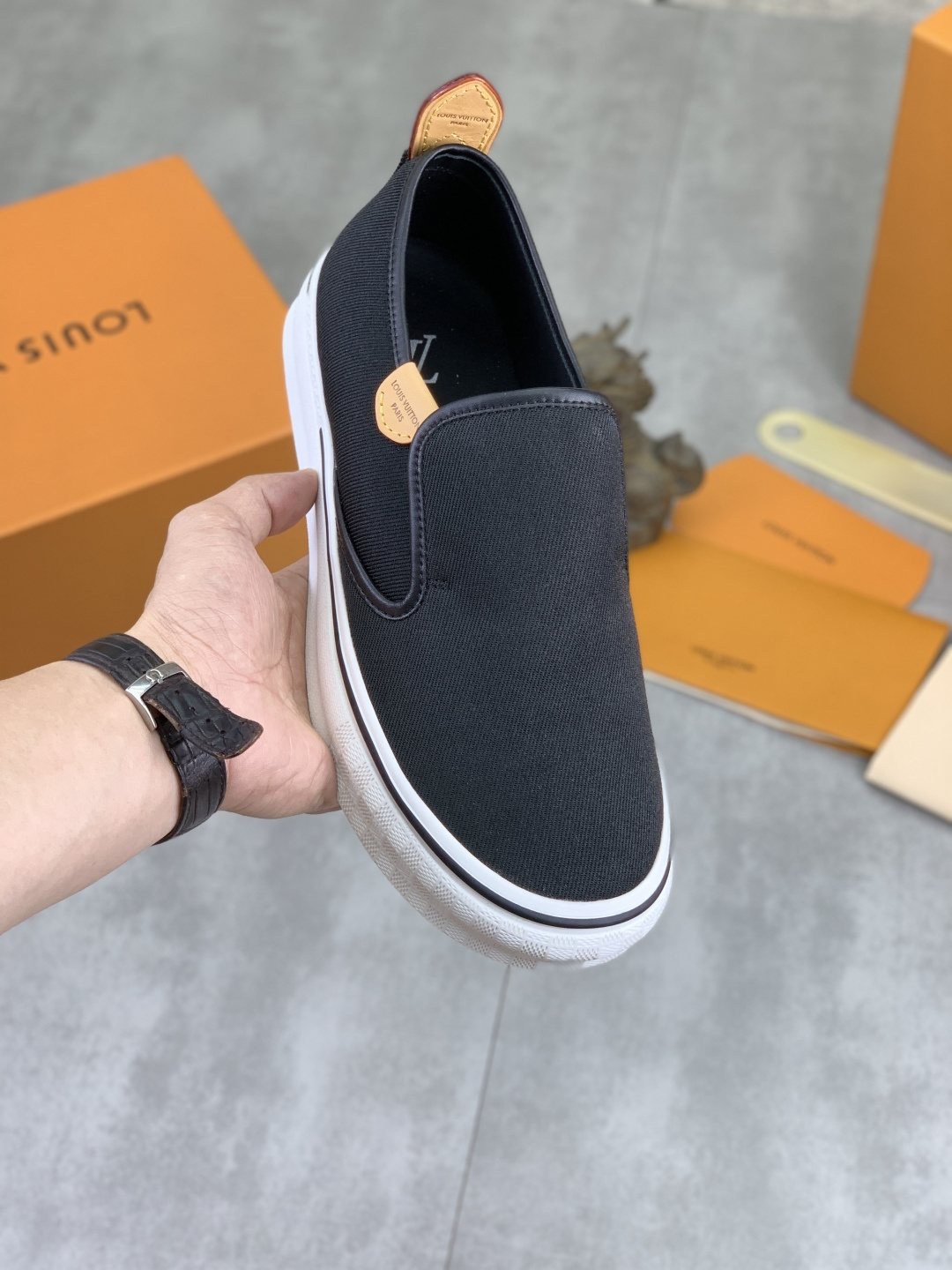 Louis Vuitton Elastic-Gore Slip-On Sneakers