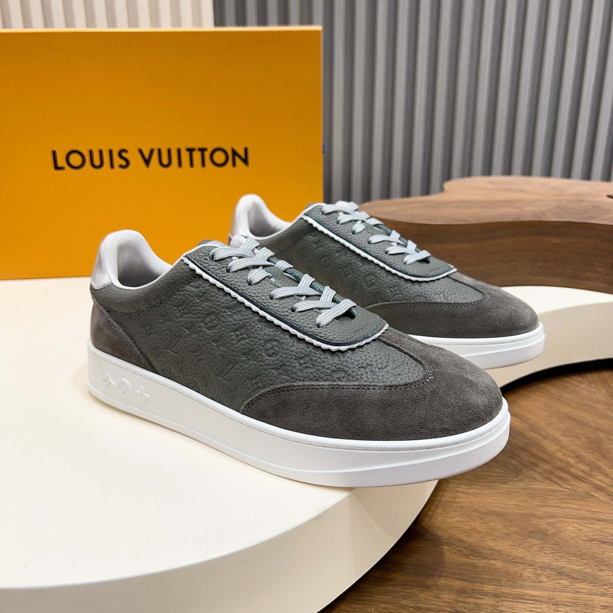 Louis Vuitton Embossed Low-Top Sneakers - Contrast Stitching