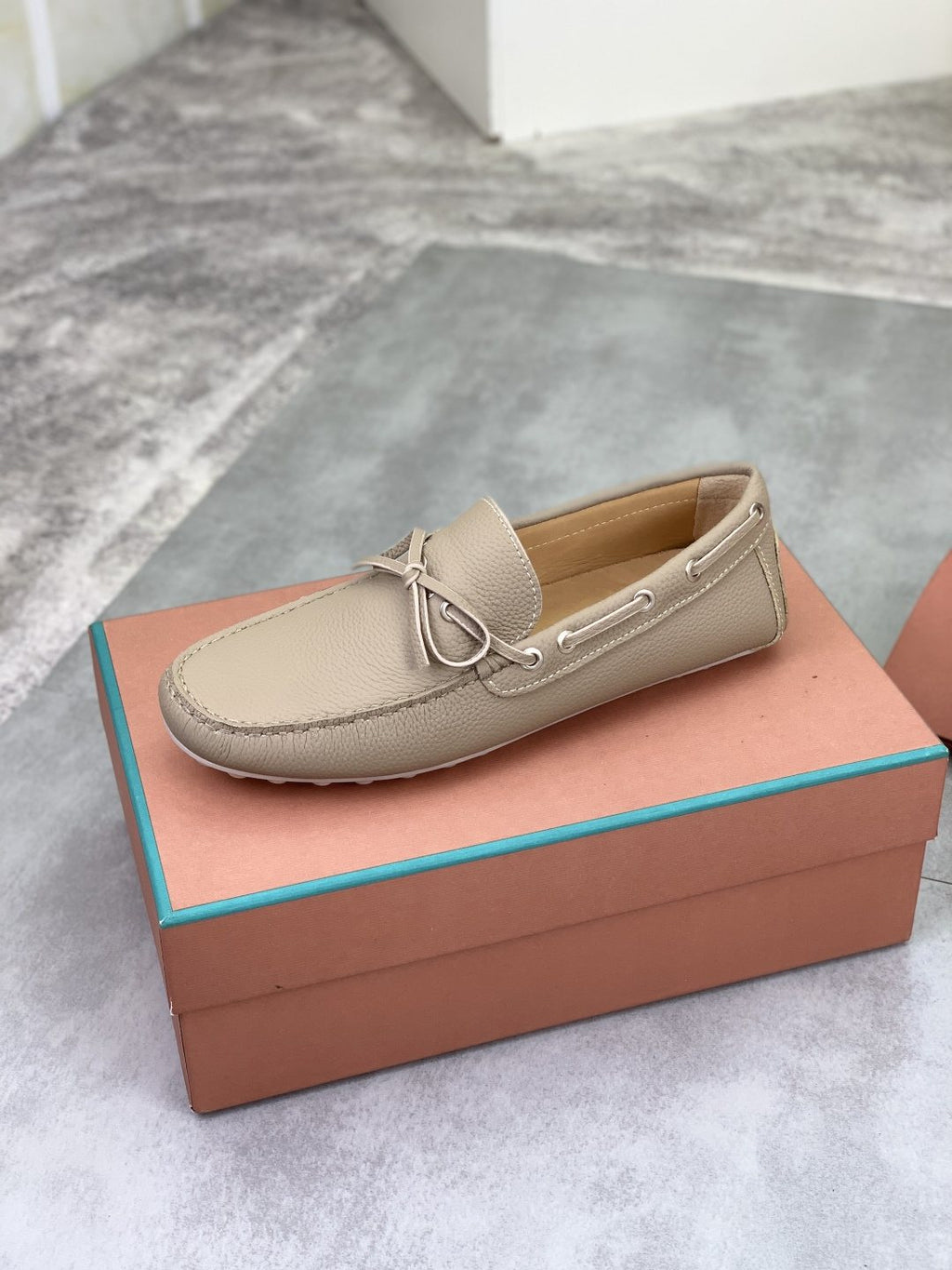Loro Piana Beige Bow Moccasin Loafers