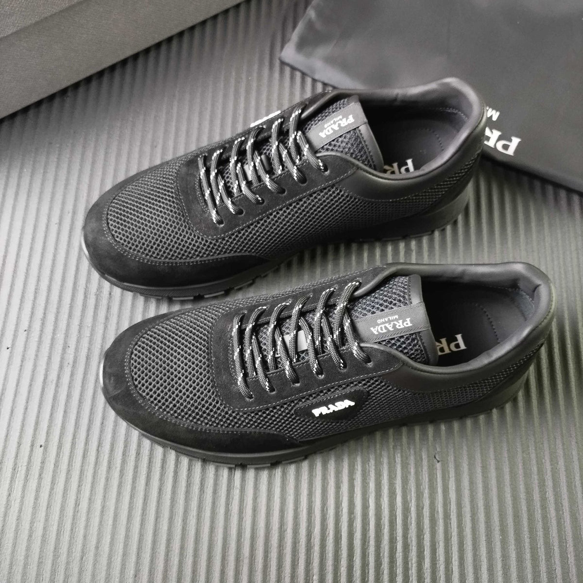 Prada Mesh Low-Top Sneakers - Textured Sole