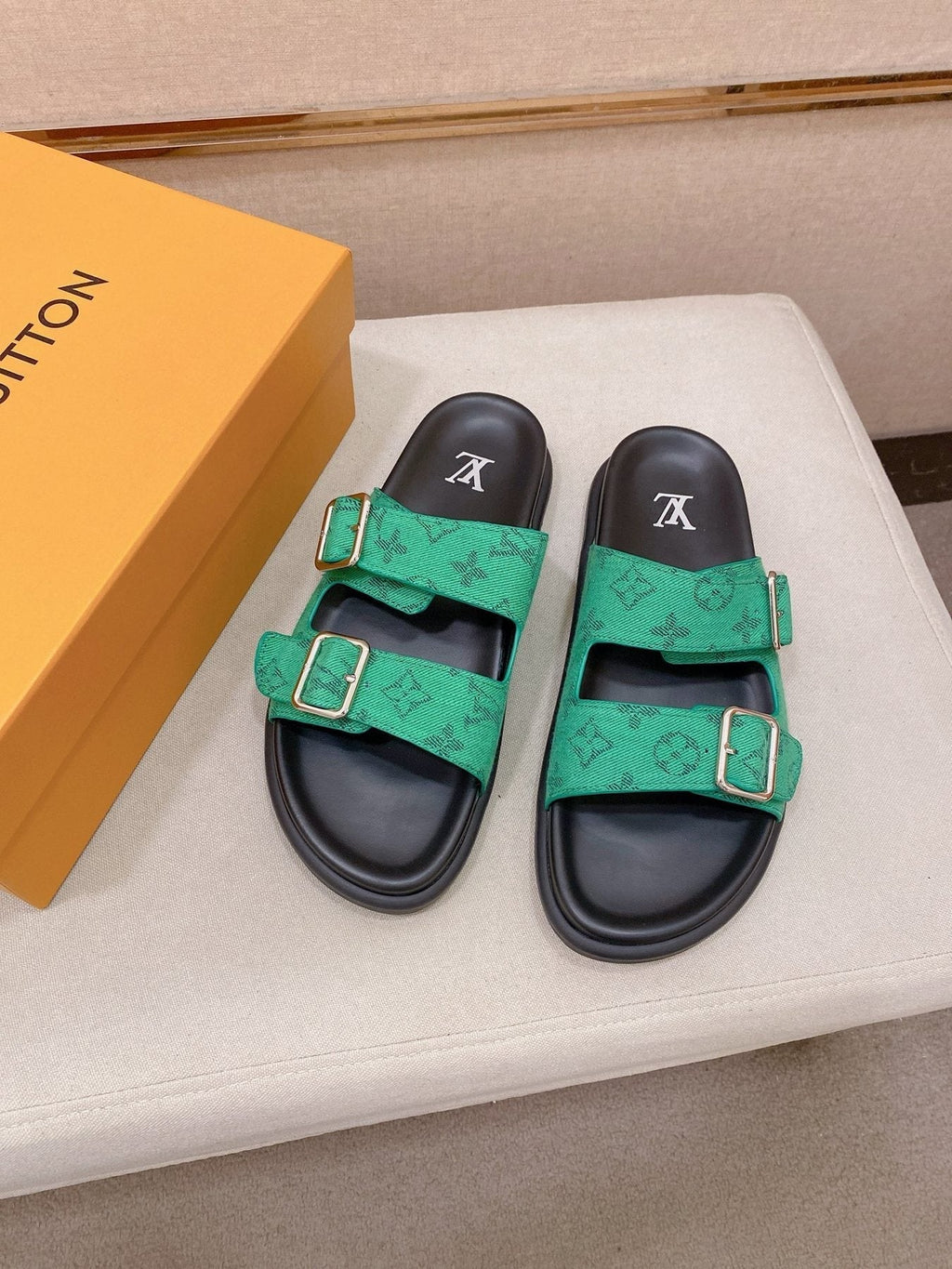 Louis Vuitton Men's Double-Buckle Slide Sandals
